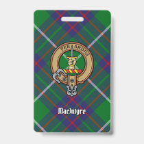 Clan MacIntyre Crest over Tartan Badge