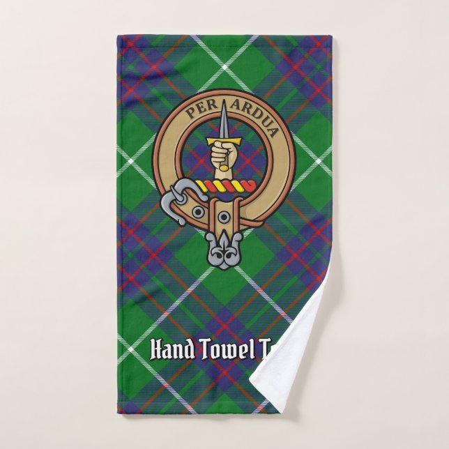Clan MacIntyre Crest over Tartan Bath Towel Set (Hand Towel)