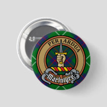 Clan MacIntyre Crest over Tartan Button