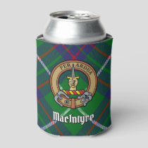Clan MacIntyre Crest over Tartan Can Cooler