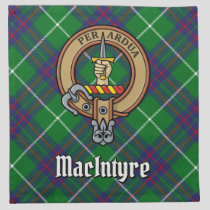 Clan MacIntyre Crest over Tartan Cloth Napkin