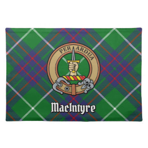 Clan MacIntyre Crest over Tartan Cloth Placemat