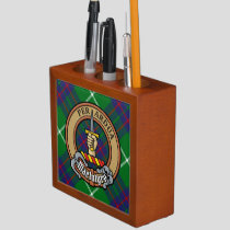 Clan MacIntyre Crest over Tartan Desk Organizer