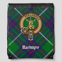 Clan MacIntyre Crest over Tartan Drawstring Bag