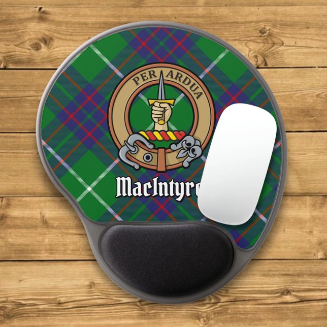 Clan MacIntyre Crest over Tartan Gel Mouse Pad (Creator Uploaded)