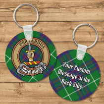 Clan MacIntyre Crest over Tartan Keychain