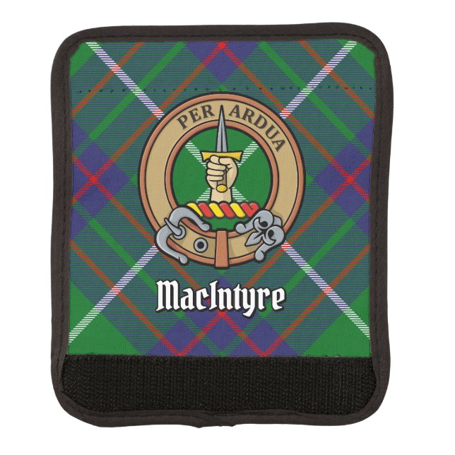 Clan MacIntyre Crest over Tartan Luggage Handle Wrap (Front)