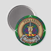 Clan MacIntyre Crest over Tartan Magnet