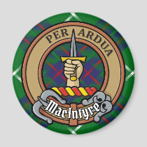 Clan MacIntyre Crest over Tartan Magnet