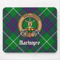 Clan MacIntyre Crest over Tartan Mouse Pad