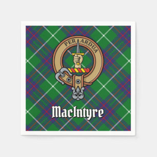 Clan MacIntyre Crest over Tartan Napkins