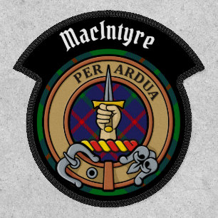 Clan MacIntyre Crest over Tartan Patch