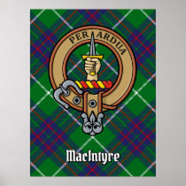 Clan MacIntyre Crest over Tartan Poster
