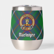 Clan MacIntyre Crest over Tartan Thermal Wine Tumbler
