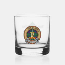 Clan MacIntyre Crest over Tartan Whiskey Glass