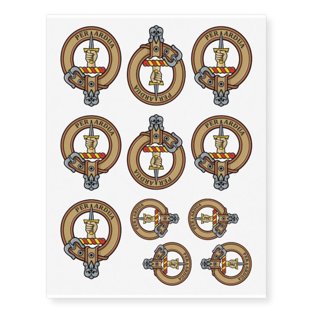 Clan MacIntyre Crest Temporary Tattoos (Front)