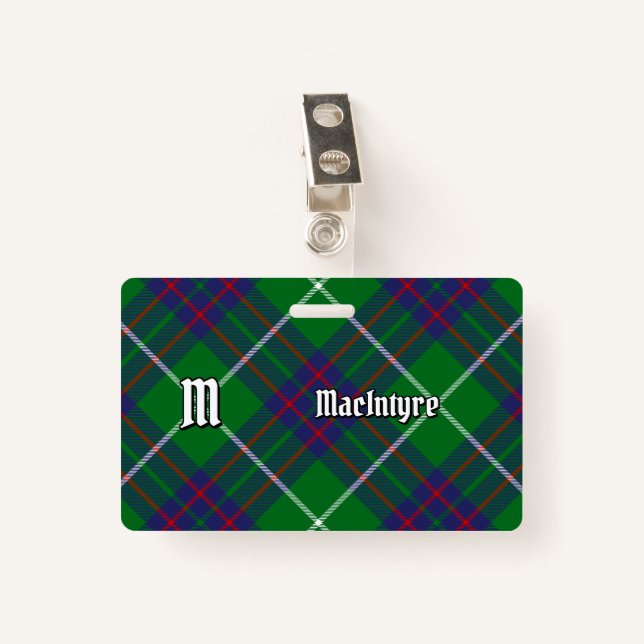 Clan MacIntyre Hunting Tartan Badge (Front with Clip)