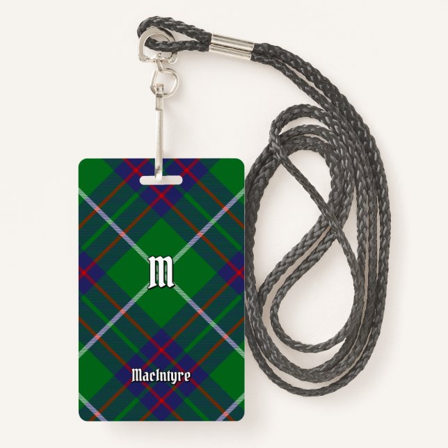 Clan MacIntyre Hunting Tartan Badge (Front with Lanyard)