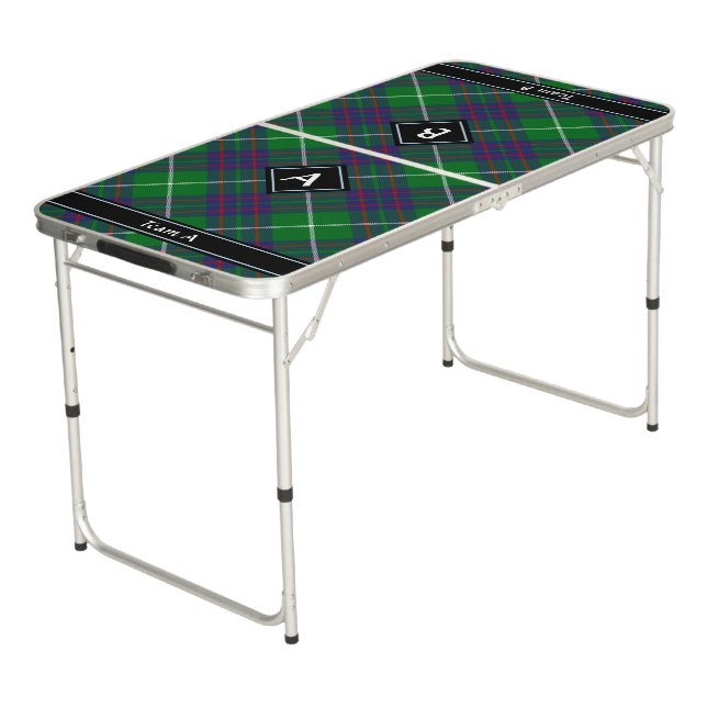Clan MacIntyre Hunting Tartan Beer Pong Table (Angled)