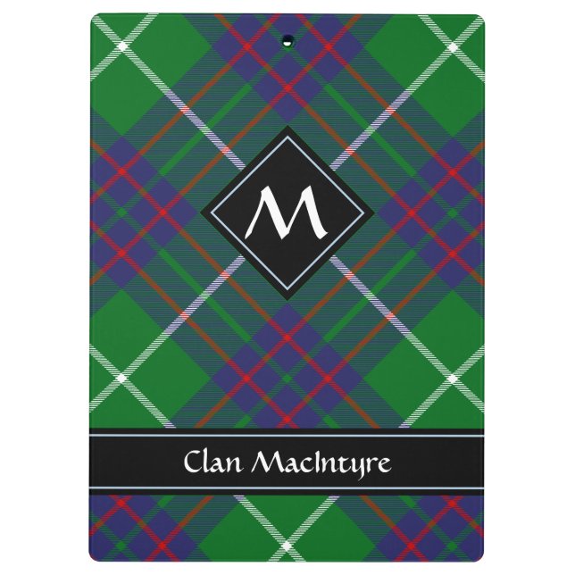 Clan MacIntyre Hunting Tartan Clipboard (Back)