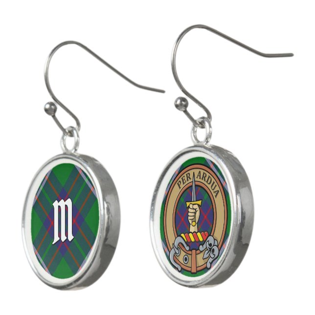Clan MacIntyre Hunting Tartan Earrings (Angled)