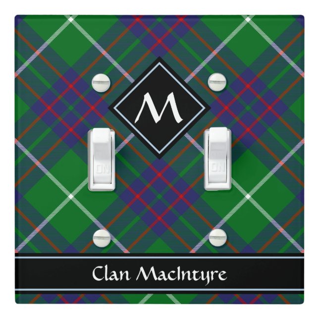 Clan MacIntyre Hunting Tartan Light Switch Cover (In Situ)