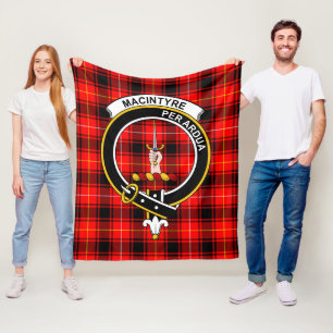 Clan MacIntyre Modern Tartan Plaid Fleece Blanket