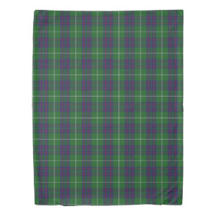 Clan MacIntyre Scottish Accents Blue Green Tartan Duvet Cover