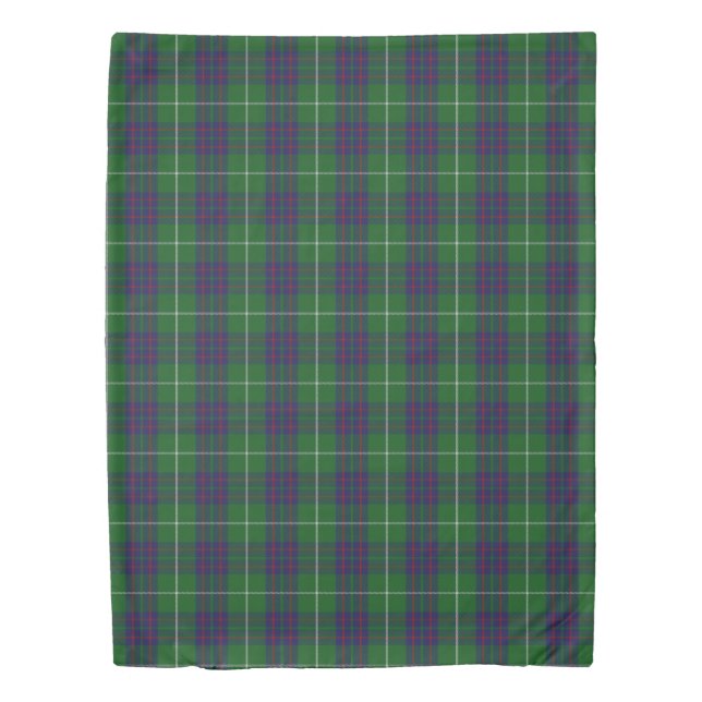 Clan MacIntyre Scottish Accents Blue Green Tartan Duvet Cover (Front)