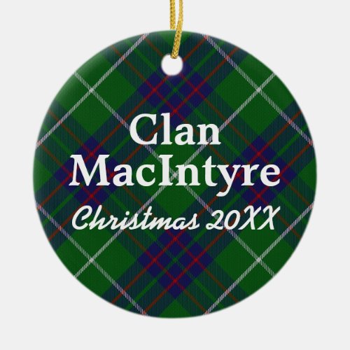 Clan MacIntyre Scottish Tartan Ceramic Ornament