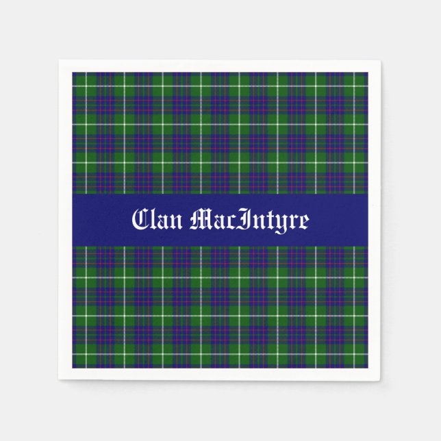 Clan MacIntyre Tartan Customizable Napkins (Front)