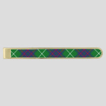 Clan MacIntyre Tartan Gold Finish Tie Bar