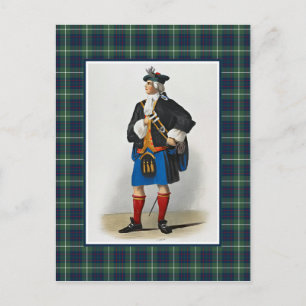 Clan MacIntyre Vintage Illustration Tartan Frame Postcard