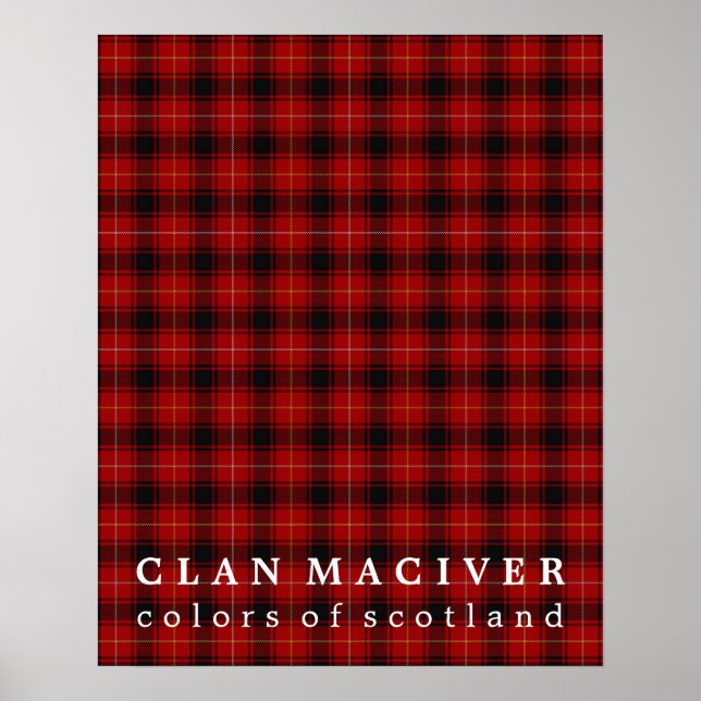 Clan MacIver Colors of Scotland Tartan Poster (Front)