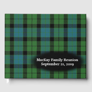 Clan MacKay Ancient Tartan Plaid Family Reunion Guest Book