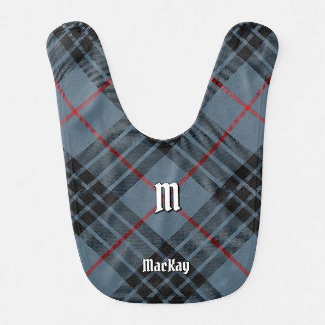 Clan MacKay Blue Tartan Baby Bib (Front)
