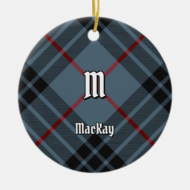 Clan MacKay Blue Tartan Ceramic Ornament (Front)
