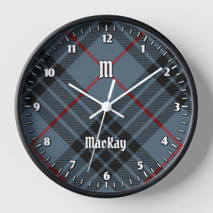 Clan MacKay Blue Tartan Clock