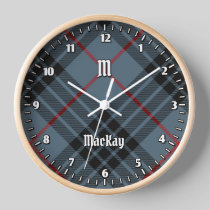 Clan MacKay Blue Tartan Clock