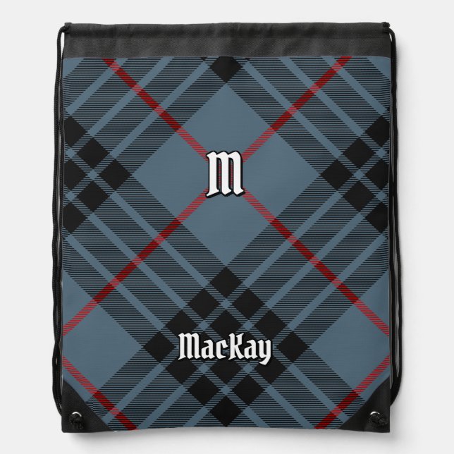 Clan MacKay Blue Tartan Drawstring Bag (Front)