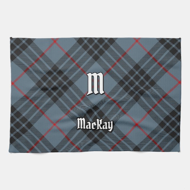 Clan MacKay Blue Tartan Kitchen Towel (Horizontal)
