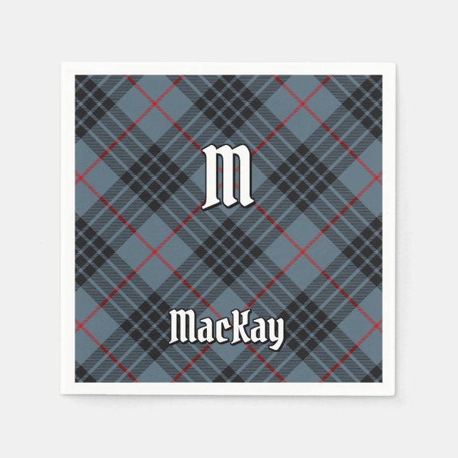 Clan MacKay Blue Tartan Napkins (Front)