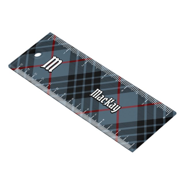 Clan MacKay Blue Tartan Ruler (Angled)
