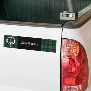Clan Mackay Crest Badge & Tartan Bumper Sticker