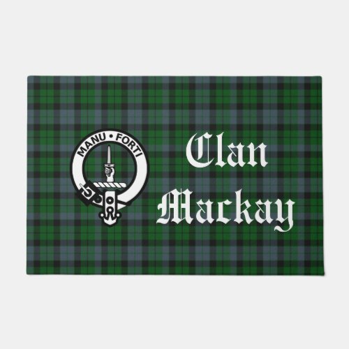 Clan Mackay Crest Badge  Tartan Customizable Doormat