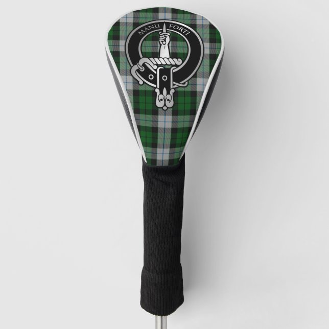 Clan MacKay Crest & Dress Tartan Golf Head Cover (Front)