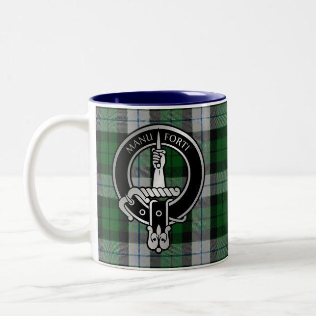 Clan MacKay Crest & Dress Tartan Two-Tone Coffee M Two-Tone Coffee Mug (Left)