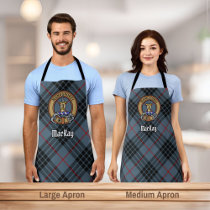 Clan MacKay Crest over Blue Tartan Apron
