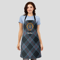 Clan MacKay Crest over Blue Tartan Apron