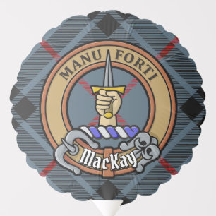 Clan MacKay Crest over Blue Tartan Balloon